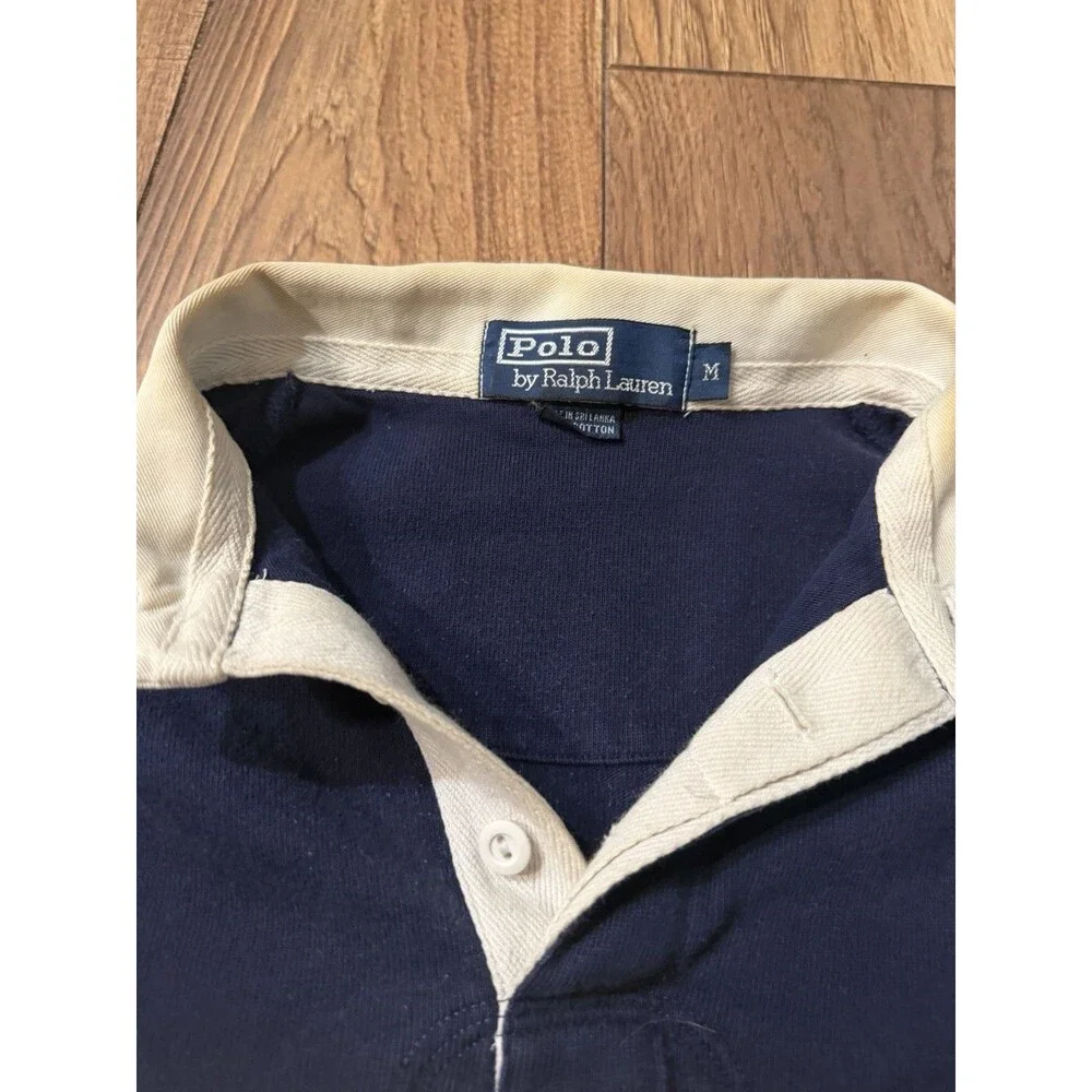 Vintage Kanye Polo Ralph Lauren Rugby Long Sleeve Striped Shirt Mens M (READ!)